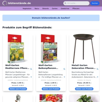 Screenshot blütenstände.de