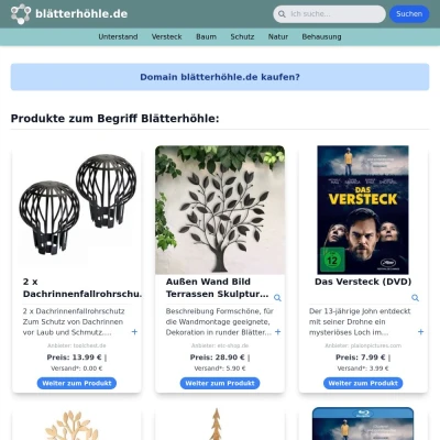 Screenshot blätterhöhle.de