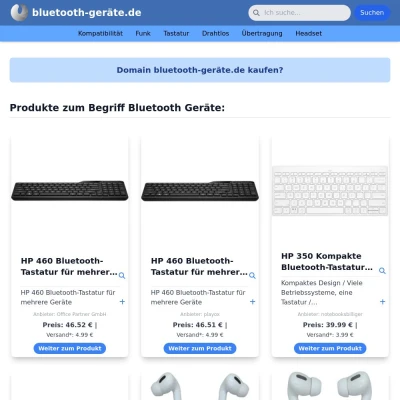 Screenshot bluetooth-geräte.de