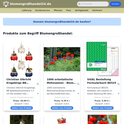 Screenshot blumengroßhandel24.de