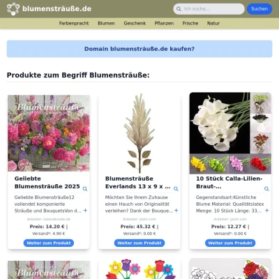 Screenshot blumensträuße.de