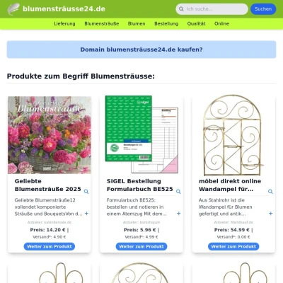 Screenshot blumensträusse24.de