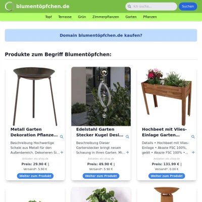 Screenshot blumentöpfchen.de