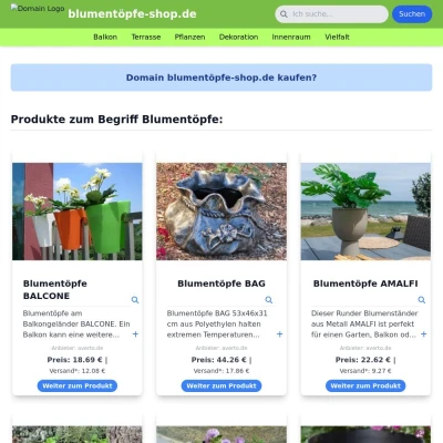 Screenshot blumentöpfe-shop.de