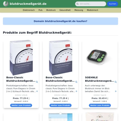 Screenshot blutdruckmeßgerät.de