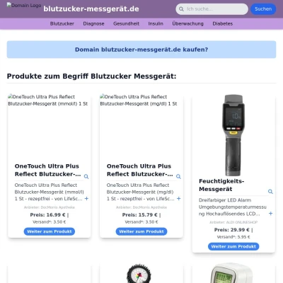 Screenshot blutzucker-messgerät.de