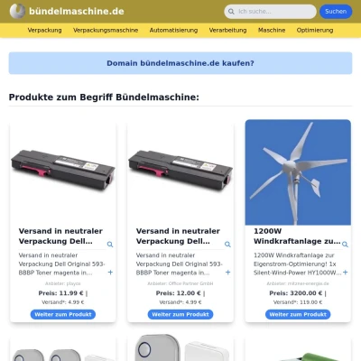 Screenshot bündelmaschine.de