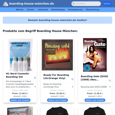 Screenshot boarding-house-münchen.de