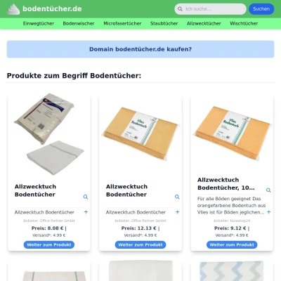 Screenshot bodentücher.de