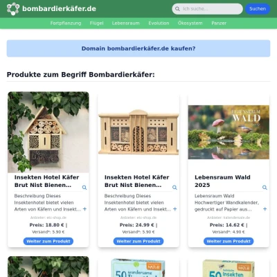Screenshot bombardierkäfer.de