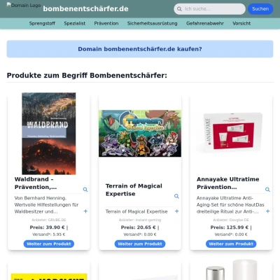 Screenshot bombenentschärfer.de