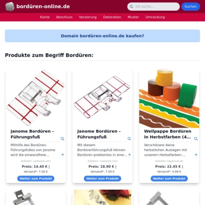 Screenshot bordüren-online.de