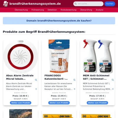 Screenshot brandfrüherkennungssystem.de