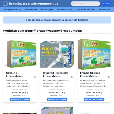 Screenshot brauchwasserwärmepumpen.de