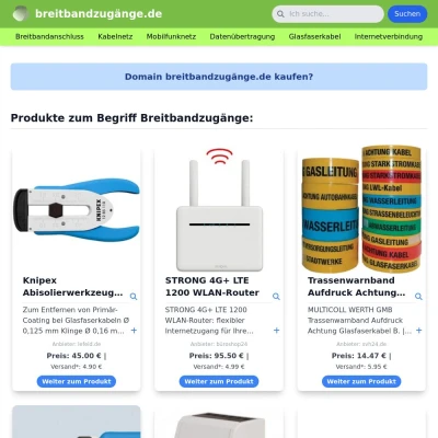 Screenshot breitbandzugänge.de