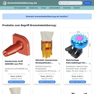 Screenshot bremshebelüberzug.de