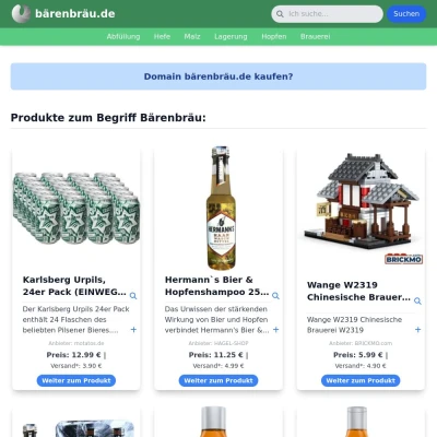 Screenshot bärenbräu.de