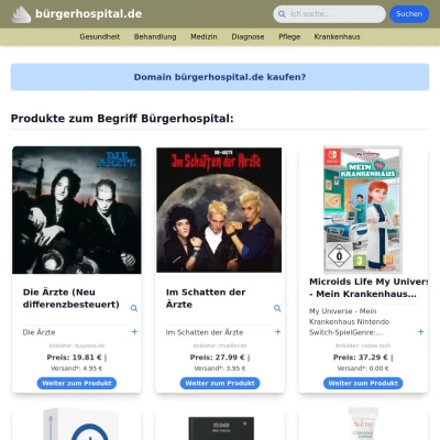 Screenshot bürgerhospital.de