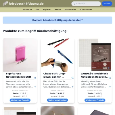 Screenshot bürobeschäftigung.de