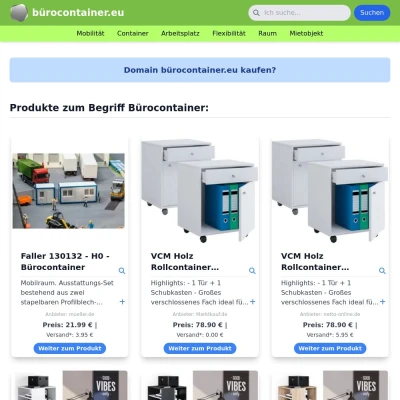 Screenshot bürocontainer.eu