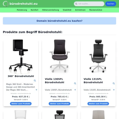 Screenshot bürodrehstuhl.eu