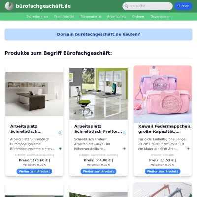 Screenshot bürofachgeschäft.de