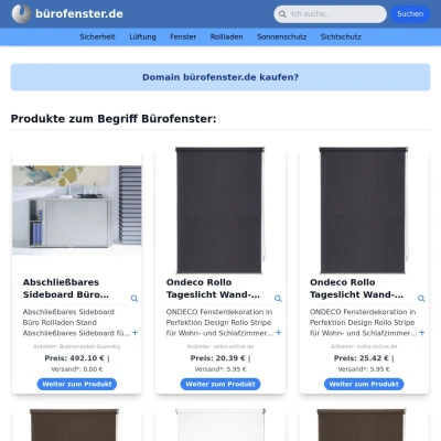 Screenshot bürofenster.de