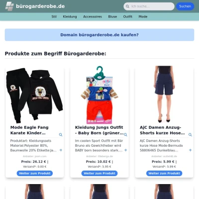 Screenshot bürogarderobe.de