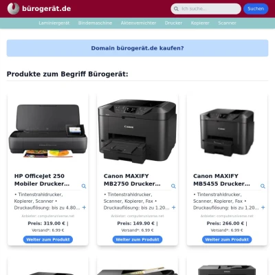 Screenshot bürogerät.de