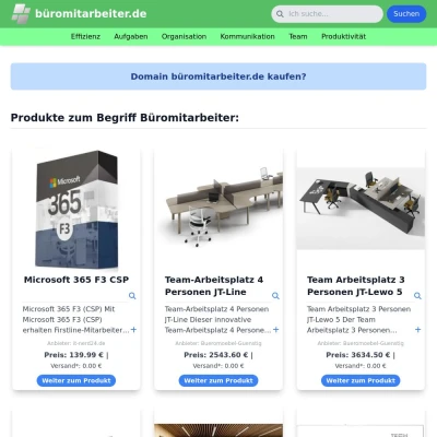 Screenshot büromitarbeiter.de