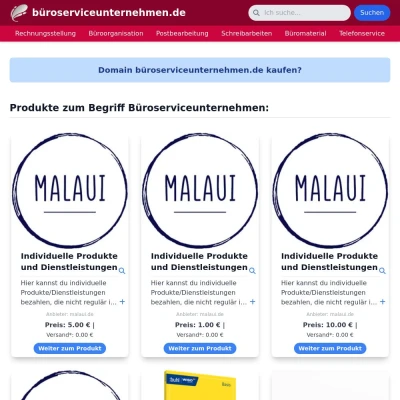 Screenshot büroserviceunternehmen.de