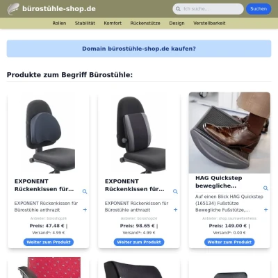 Screenshot bürostühle-shop.de