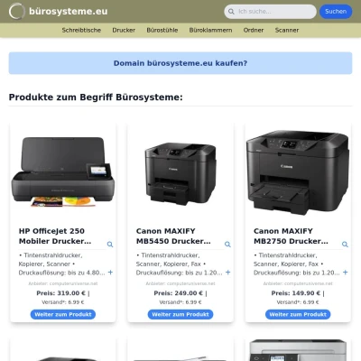 Screenshot bürosysteme.eu