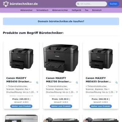 Screenshot bürotechniker.de