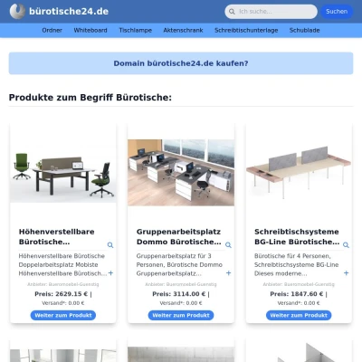 Screenshot bürotische24.de