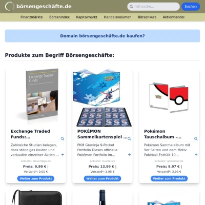 Screenshot börsengeschäfte.de