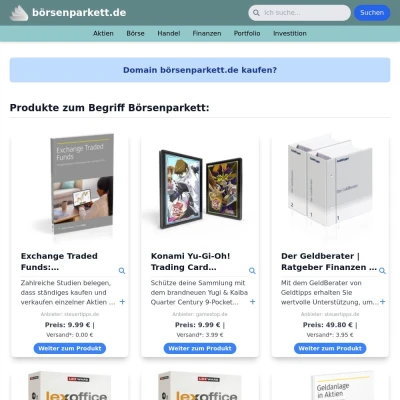 Screenshot börsenparkett.de