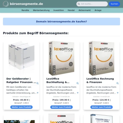 Screenshot börsensegmente.de