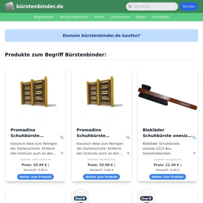 Screenshot bürstenbinder.de