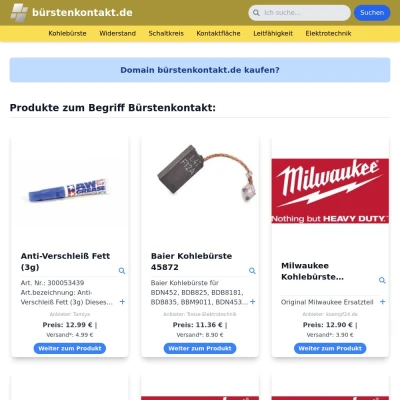 Screenshot bürstenkontakt.de