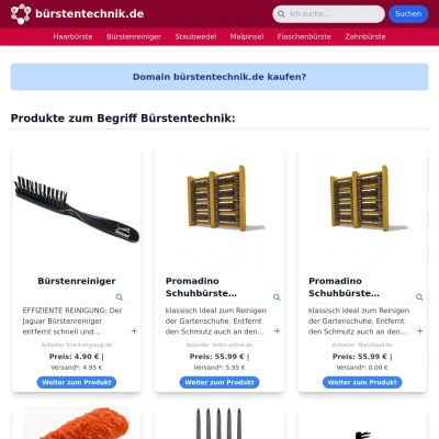 Screenshot bürstentechnik.de