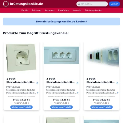 Screenshot brüstungskanäle.de