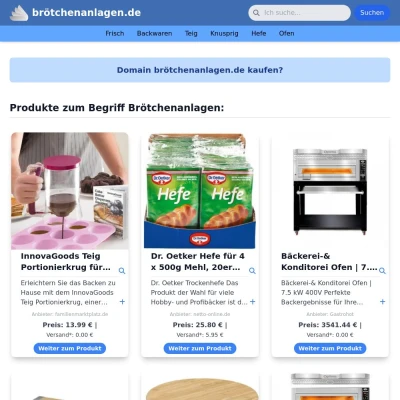 Screenshot brötchenanlagen.de