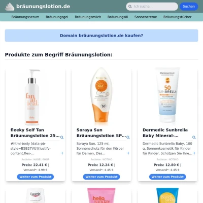 Screenshot bräunungslotion.de
