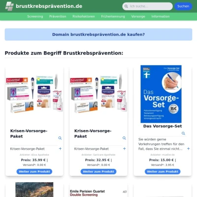Screenshot brustkrebsprävention.de