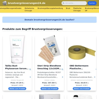 Screenshot brustvergrösserungen24.de