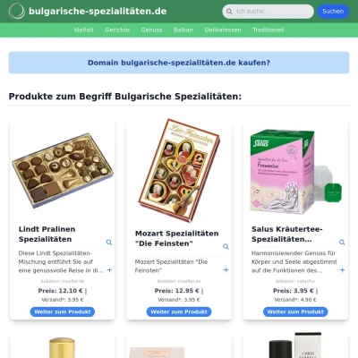 Screenshot bulgarische-spezialitäten.de