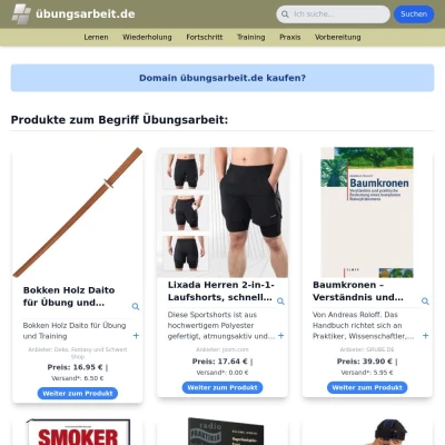 Screenshot übungsarbeit.de