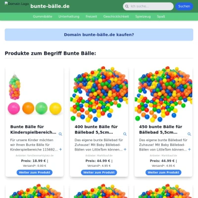 Screenshot bunte-bälle.de