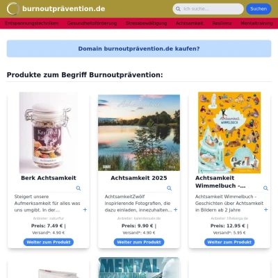 Screenshot burnoutprävention.de